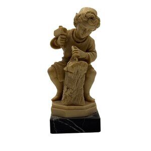 Vintage Gino Ruggeri Italian Statue Young Male Carver Boy Michelangelo Figure It